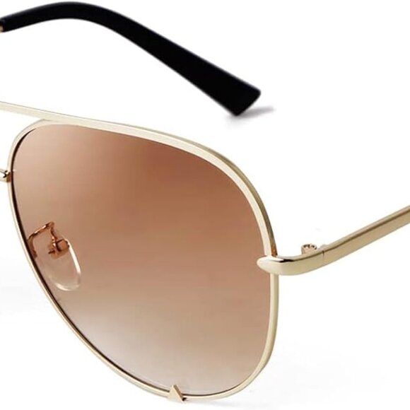 Oversized Aviator Sunglasses Women Men Trendy Retro Shade UV Protection Classic - Picture 1 of 9